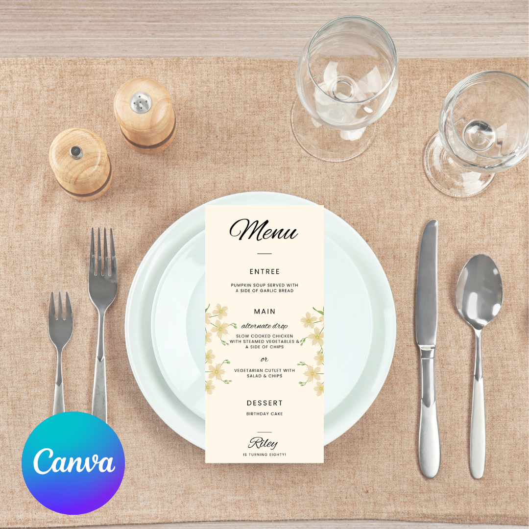 Birthday Menu Signs