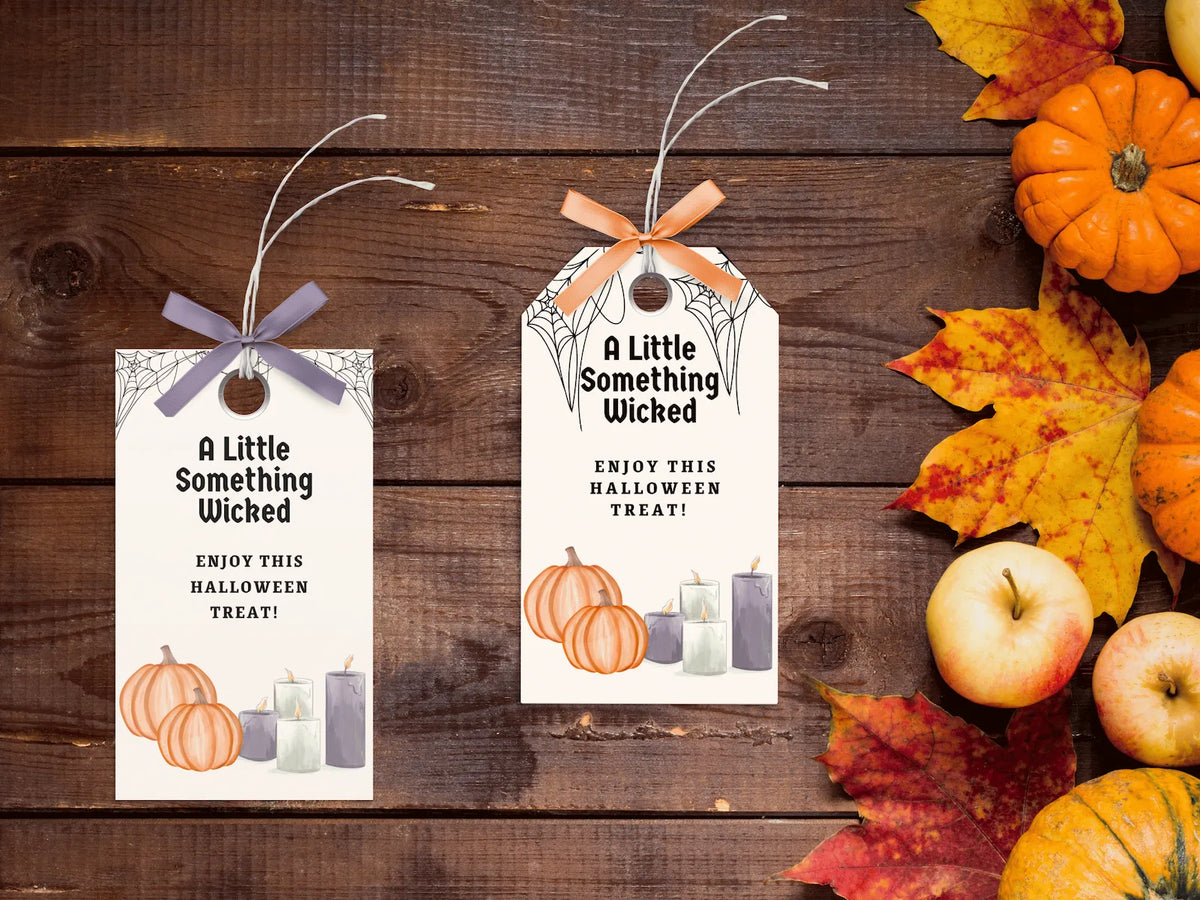 A Little Something Wicked Halloween Gift Tag | Editable Halloween Treat Tag in Canva