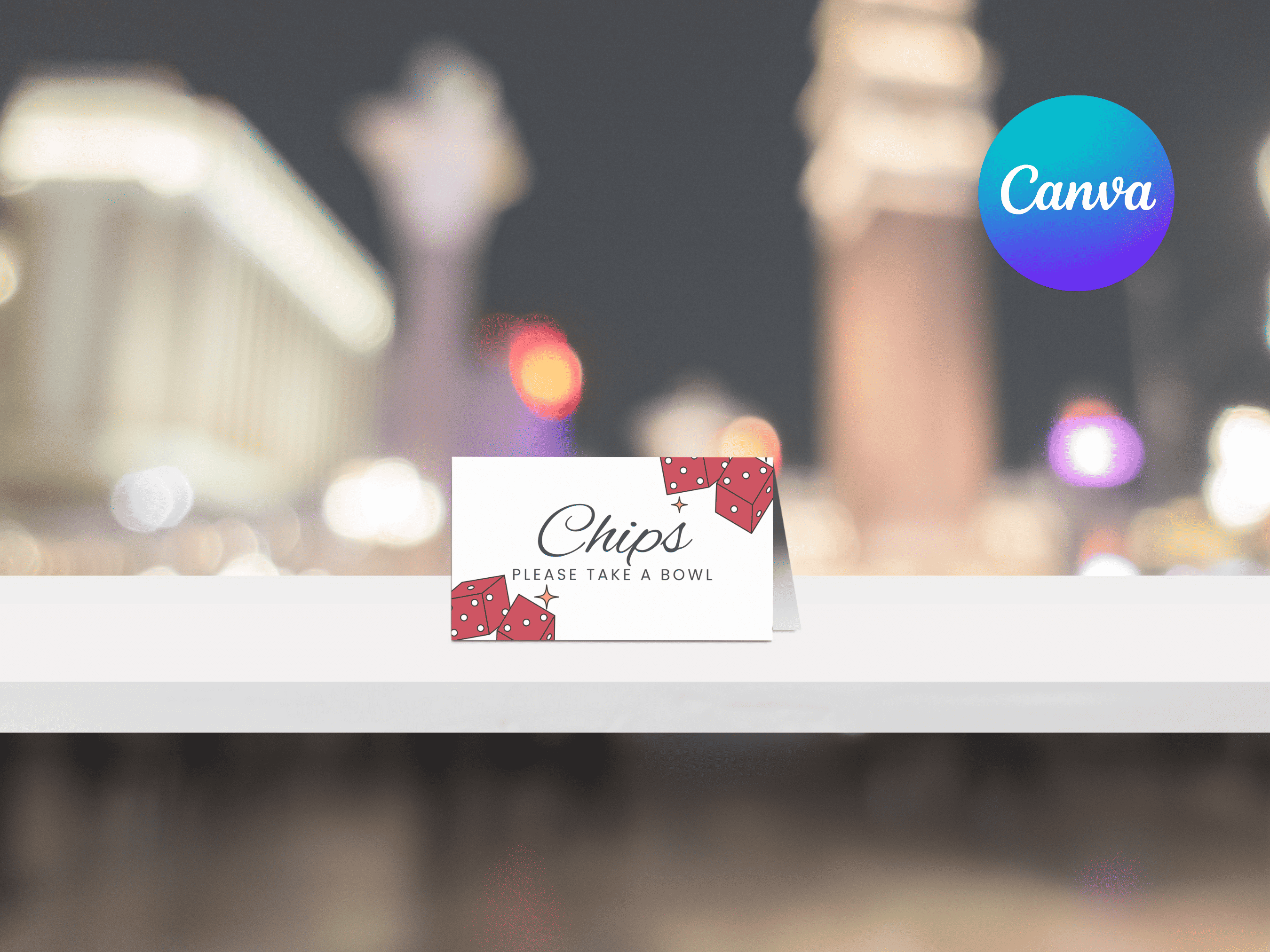 21st Vegas Destination Birthday Buffet/Place Cards LuaSol Shoppe