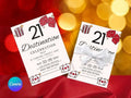 21st Vegas Destination Birthday Invitation Editable Canva Template