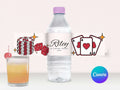 21st Vegas Destination Birthday Water Bottle Label Canva Editable Template