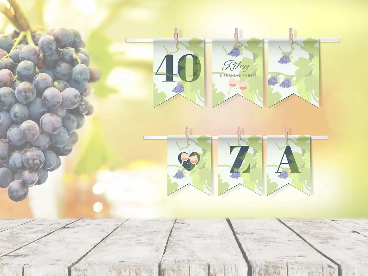 40th Birthday Bunting Winery Template LuaSol Shoppe