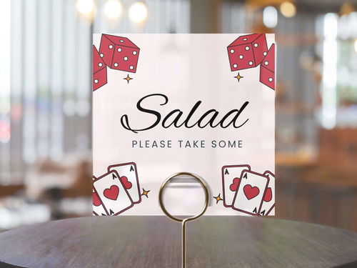 21st Vegas Destination Birthday Food Sign Canva Editable Template LuaSol Shoppe