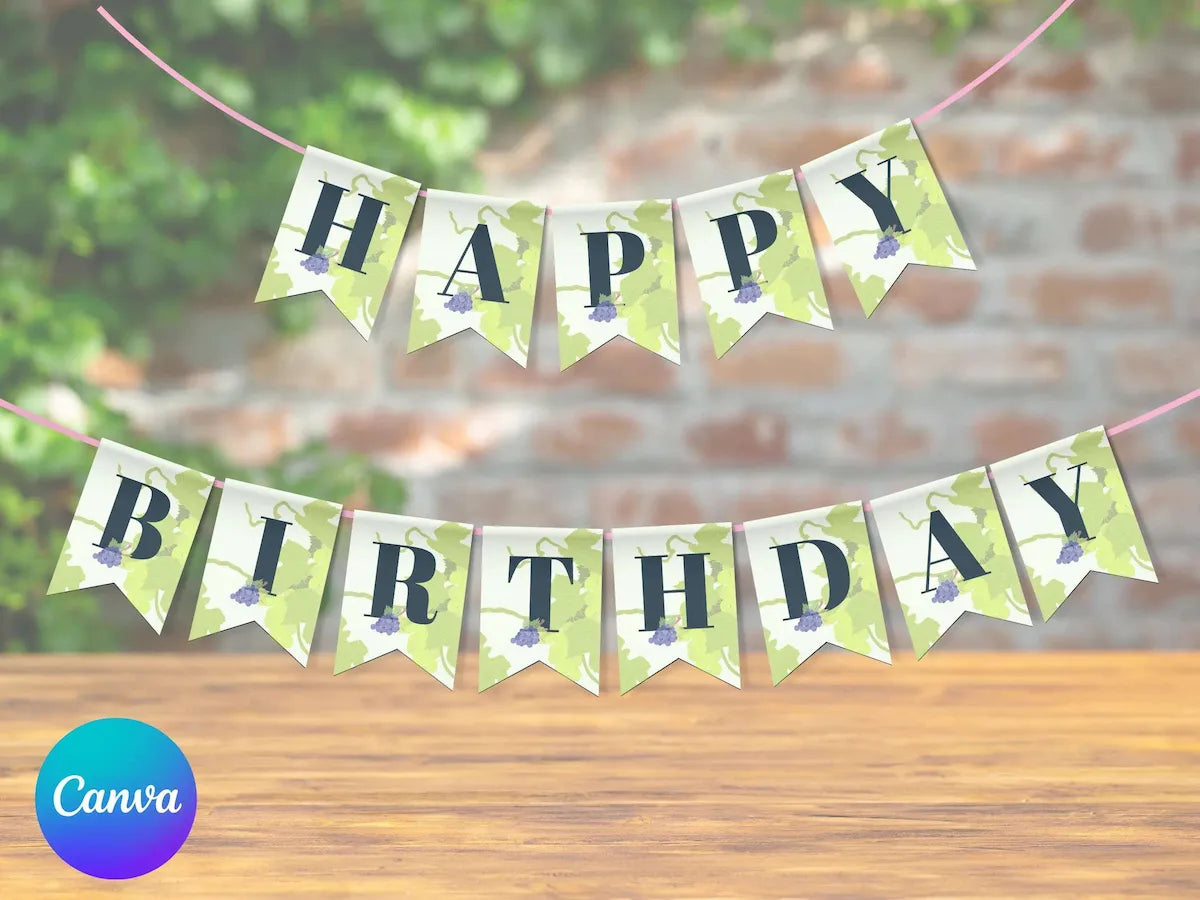 40th Birthday Bunting Winery Template LuaSol Shoppe
