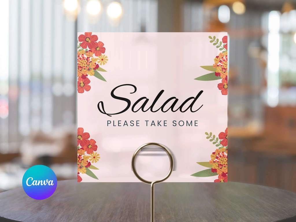70th Spain Destination Birthday Food Sign Canva Editable Template LuaSol Shoppe