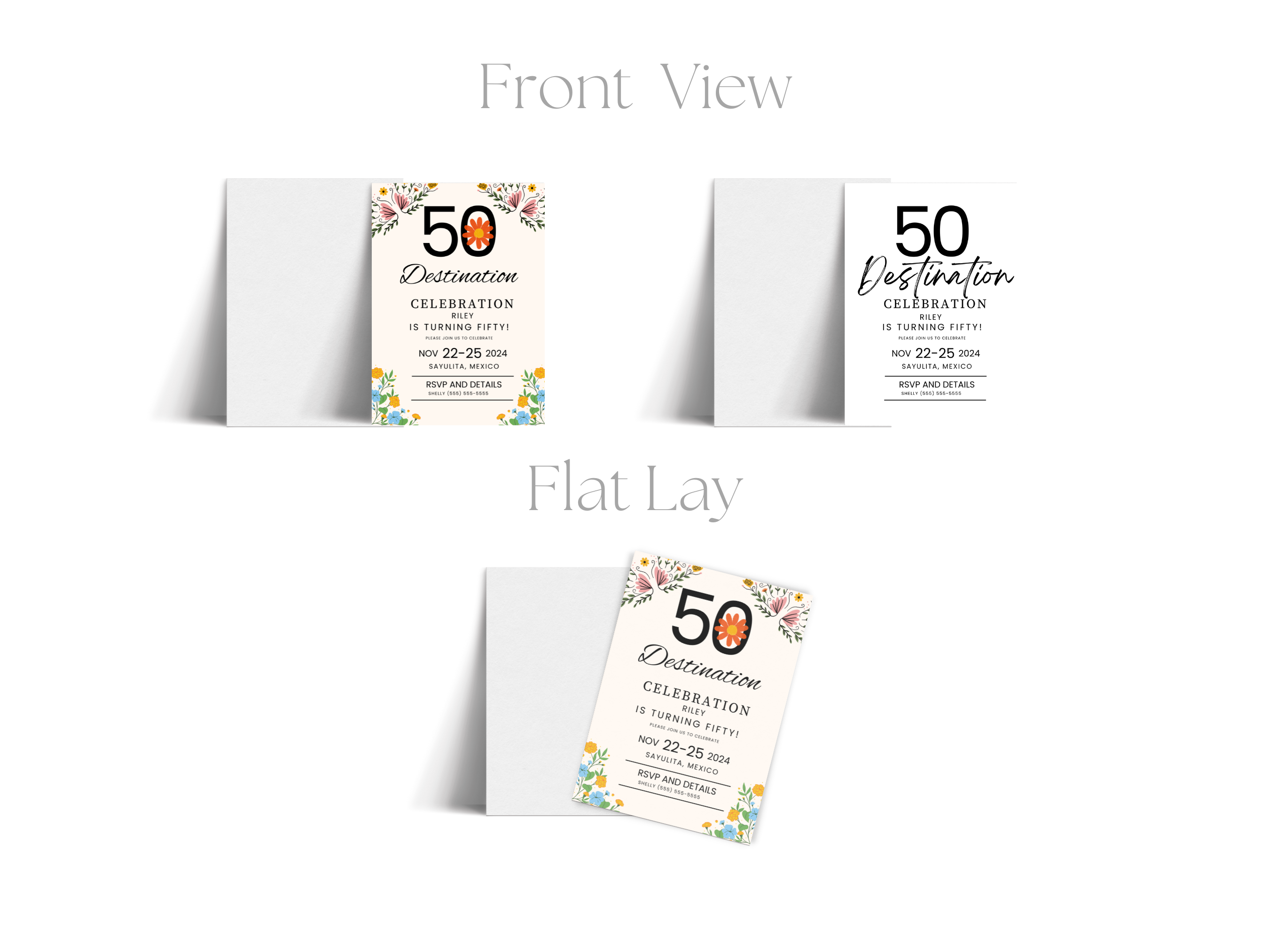 50th Mexico Destination Birthday Invitation Template Editable Canva 5x7