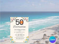 Mexico 50th Editable Birthday Invitation LuaSol Shoppe