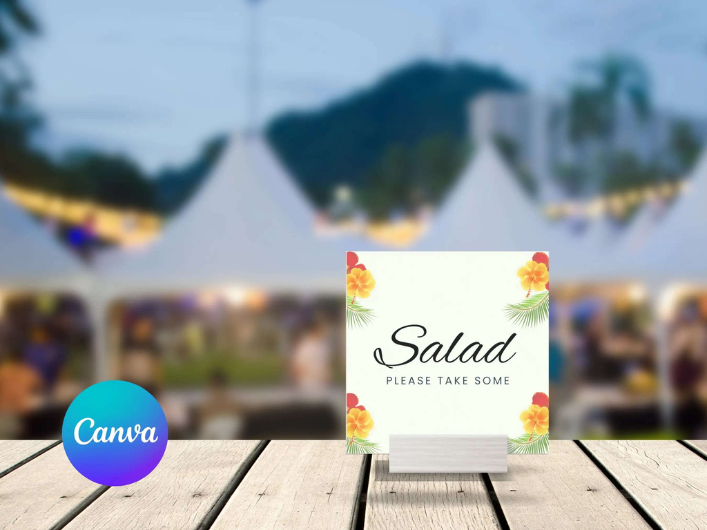 30th Miami Destination Birthday Food Sign Canva Editable Template LuaSol Shoppe