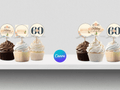 60th Sedona Destination Birthday Cupcake Topper Canva Editable Template LuaSol Shoppe