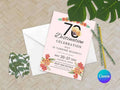Spain 70th Editable Birthday Invitation LuaSol Shoppe