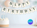80th Myrtle Beach Destination Birthday Bunting Canva Editable Template LuaSol Shoppe