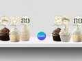 80th Myrtle Beach Destination Birthday customizable cupcake topper template - LuaSol Shoppe