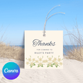 80th Sedona Destination Birthday Thank You Tag Editable Canva Template LuaSol Shoppe