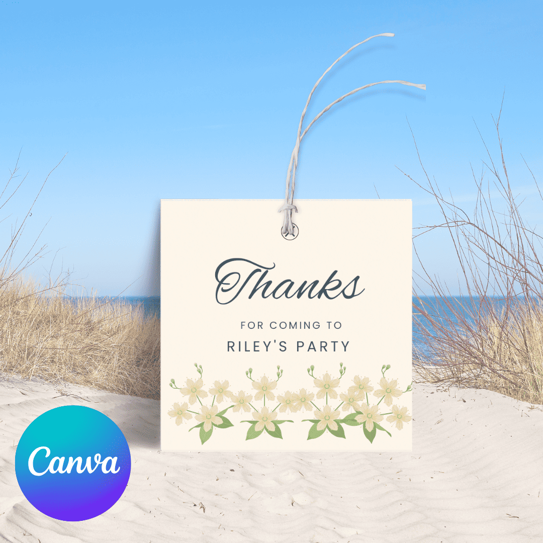 80th Sedona Destination Birthday Thank You Tag Editable Canva Template LuaSol Shoppe