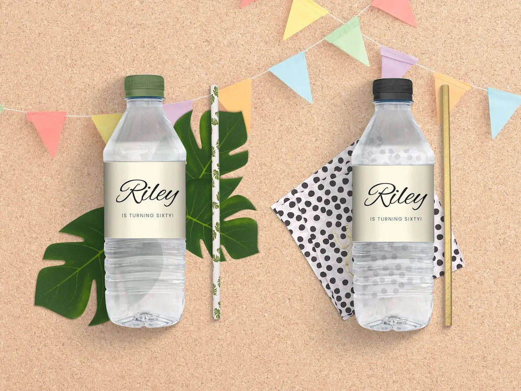 60th Sedona Destination Birthday Water Bottle Label Canva Editable Template LuaSol Shoppe