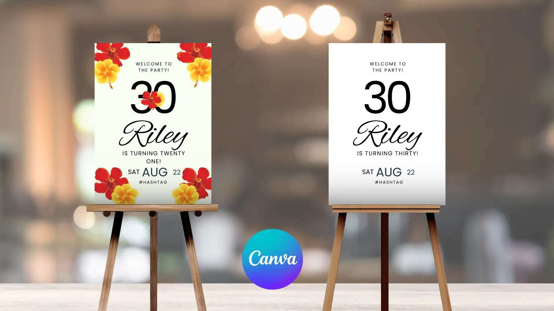 30th Miami Destination Birthday Welcome Sign Editable Canva Template LuaSol Shoppe