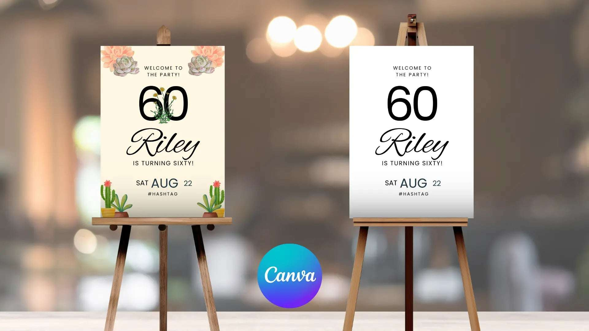 60th Sedona Destination Birthday Welcome Sign Editable Canva Template LuaSol Shoppe