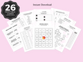 Miami tropical theme 30th birthday party games printable bundle for women featuring 26 card games on pink background