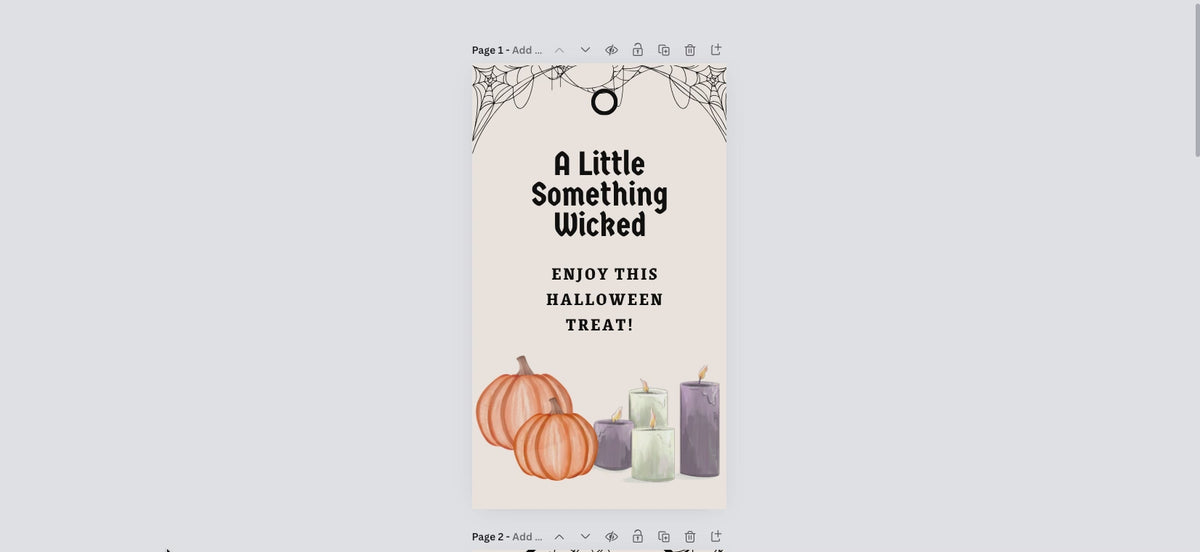 A Little Something Wicked Halloween Gift Tag | Editable Halloween Treat Tag in Canva